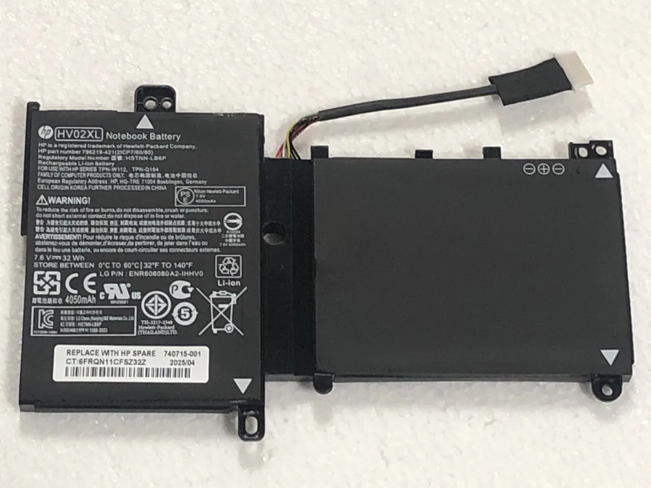 Pin HP X360 11-K000 HV02XL (ZIN) - 4 CELL mặt trước