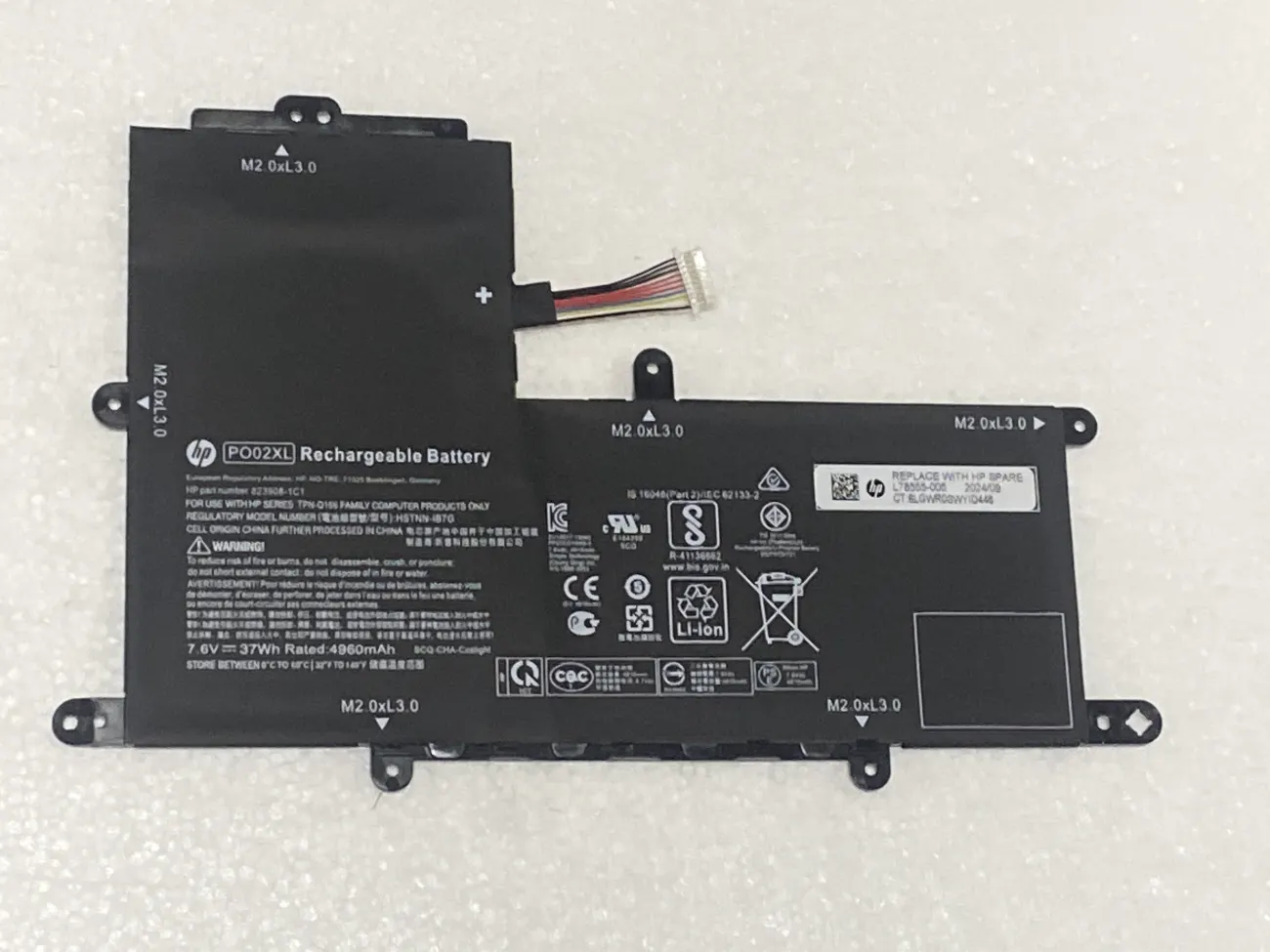 PIN HP STREAM 11-R000 PO02XL (ZIN) - 2 CELL - Hp Stream 11 Pro G2 G3 G4 G5, HP Stream 11-r000, 11-y000, PO02XL mặt trước
