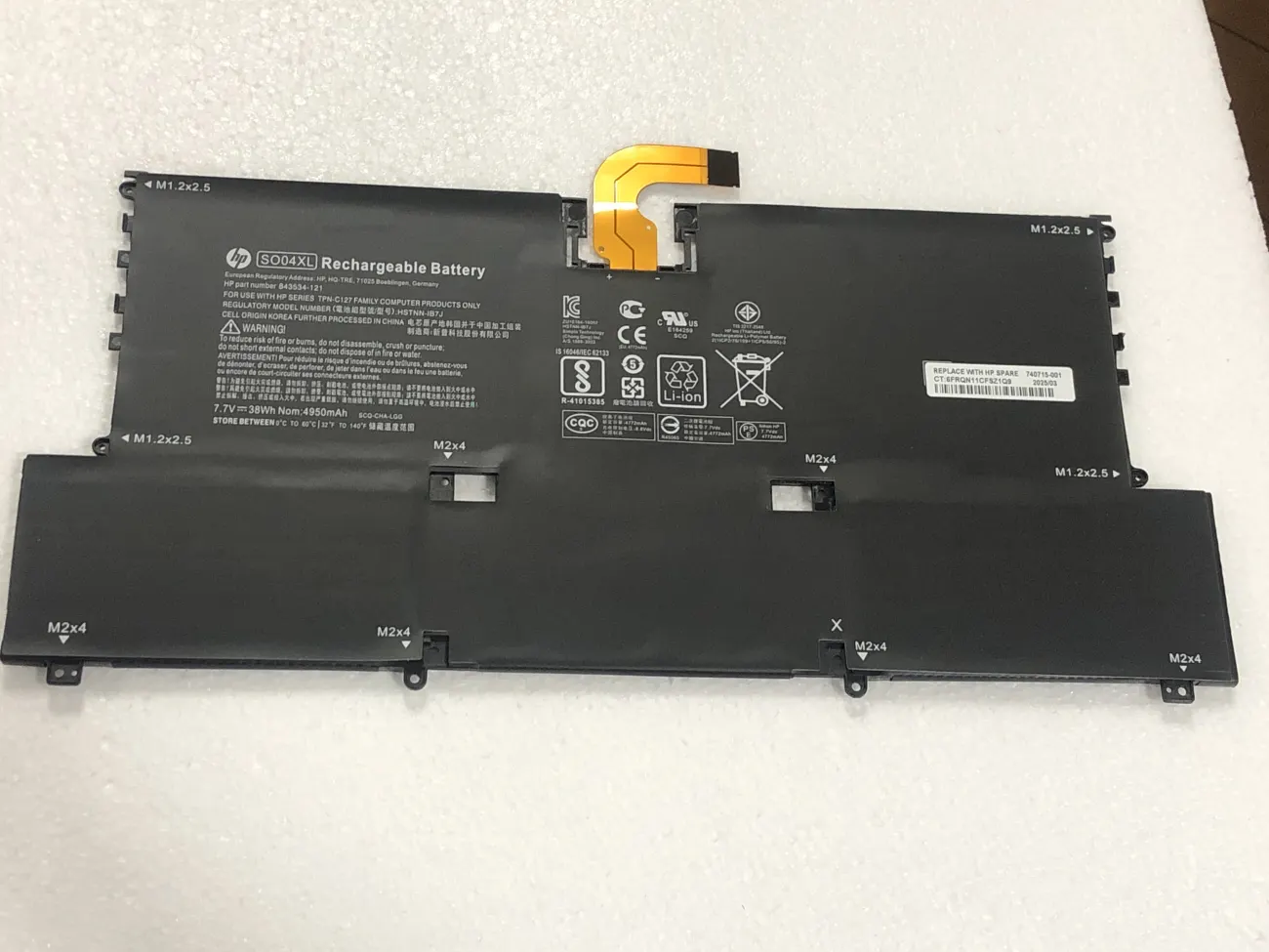 PIN HP SPECTRE 13 SO04XL (ZIN) - 4 CELL mặt trước