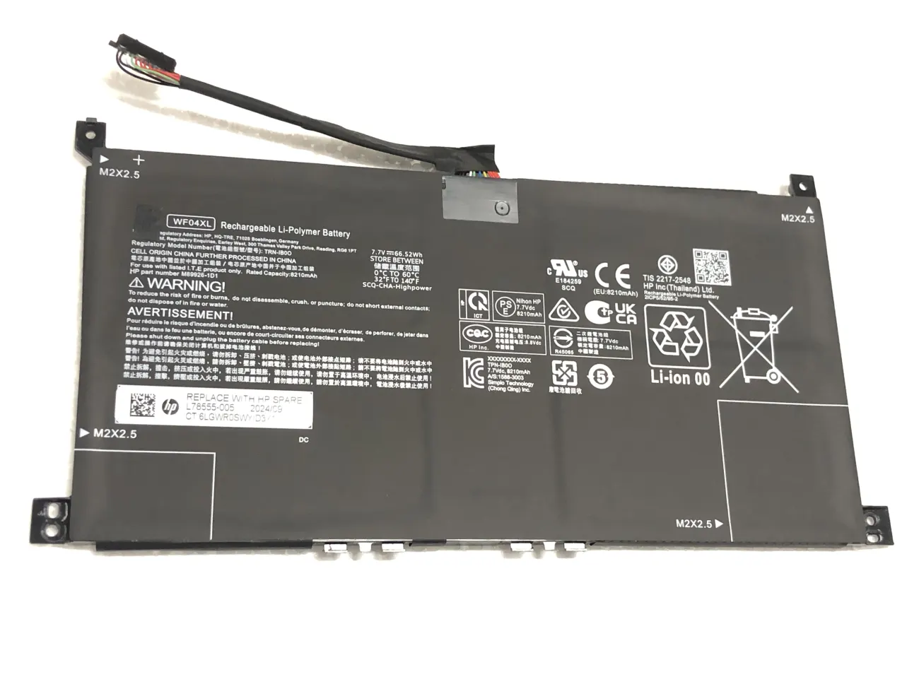 PIN HP ENVY 13-BF000 WF04XL (ZIN) - 4 CELL - Hp Envy 13-bf 13-bf000, 13-bf0013dx, 13-bf0121tu, 13-bf0141tu, WF04XL mặt trước