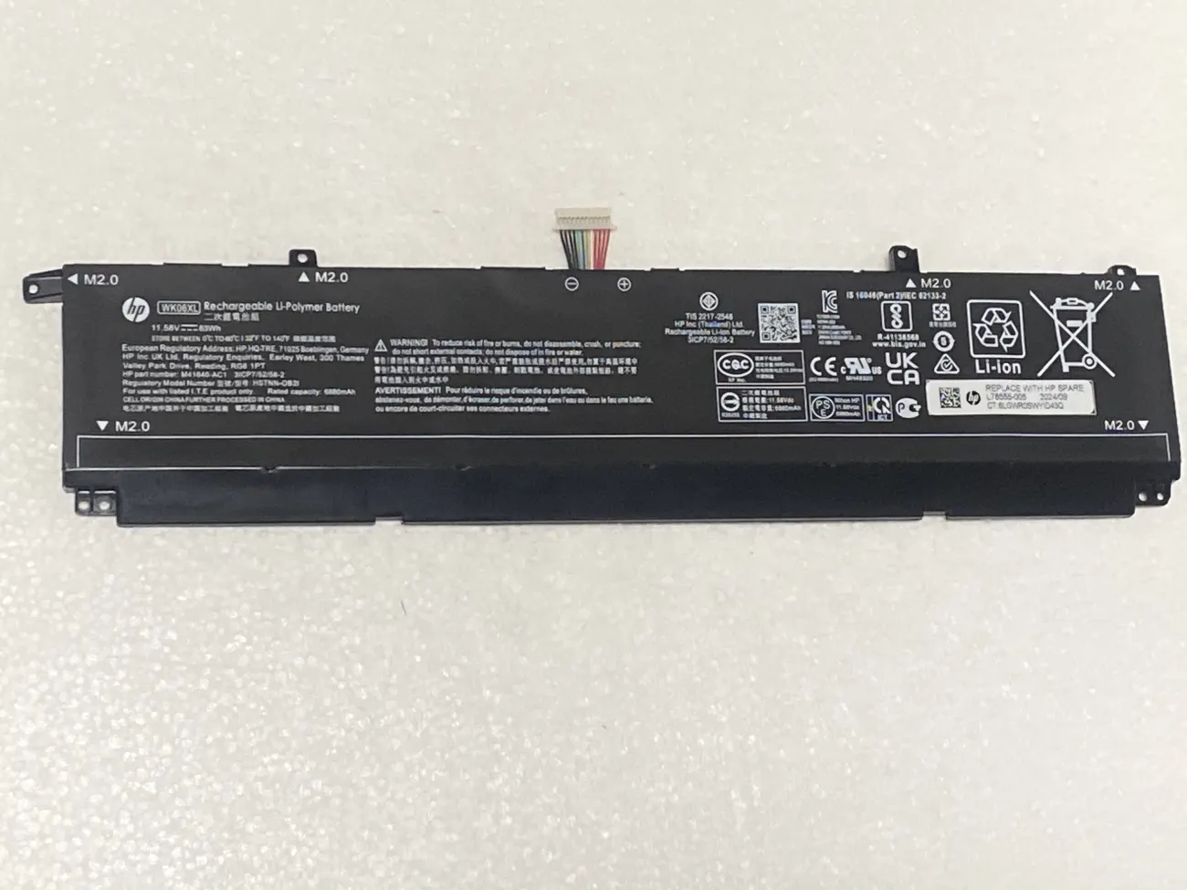 PIN HP OMEN 16-B000 WK06XL (ZIN) - 6 CELL - Hp Omen 16-b 16-b000, 16-c 16-c000, 16-k 16-k000, 17-ck 17-ck000 , WK06XL mặt trước