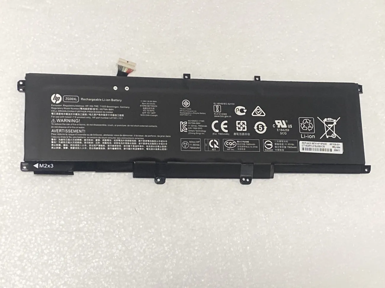 PIN HP ZBOOK STUDIO G5 ZG06XL (ZIN) - 6 CELL - HP ZBook Studio X360 G5, HP EliteBook 1050 G1, ZG06XL mặt trước