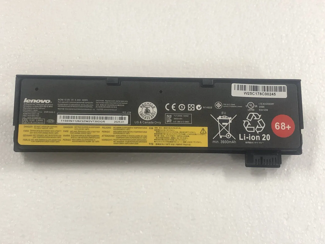 Pin LENOVO T570 T580 01AV493 ZIN mặt trước