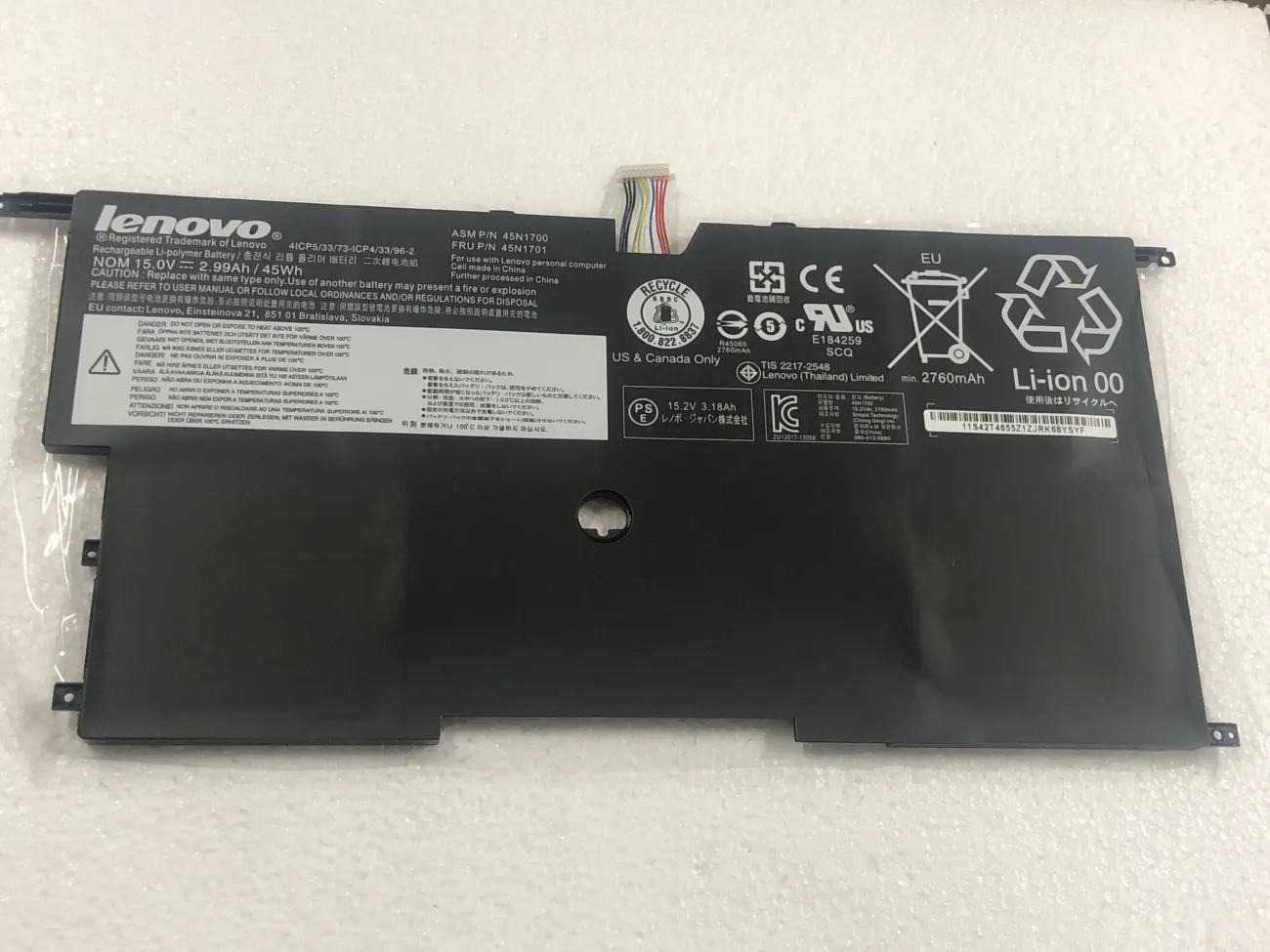 PIN LENOVO X1 CARBON GEN 2 3 (CORE I THẾ HỆ 4,5) (ZIN) - 4 CELL mặt trước