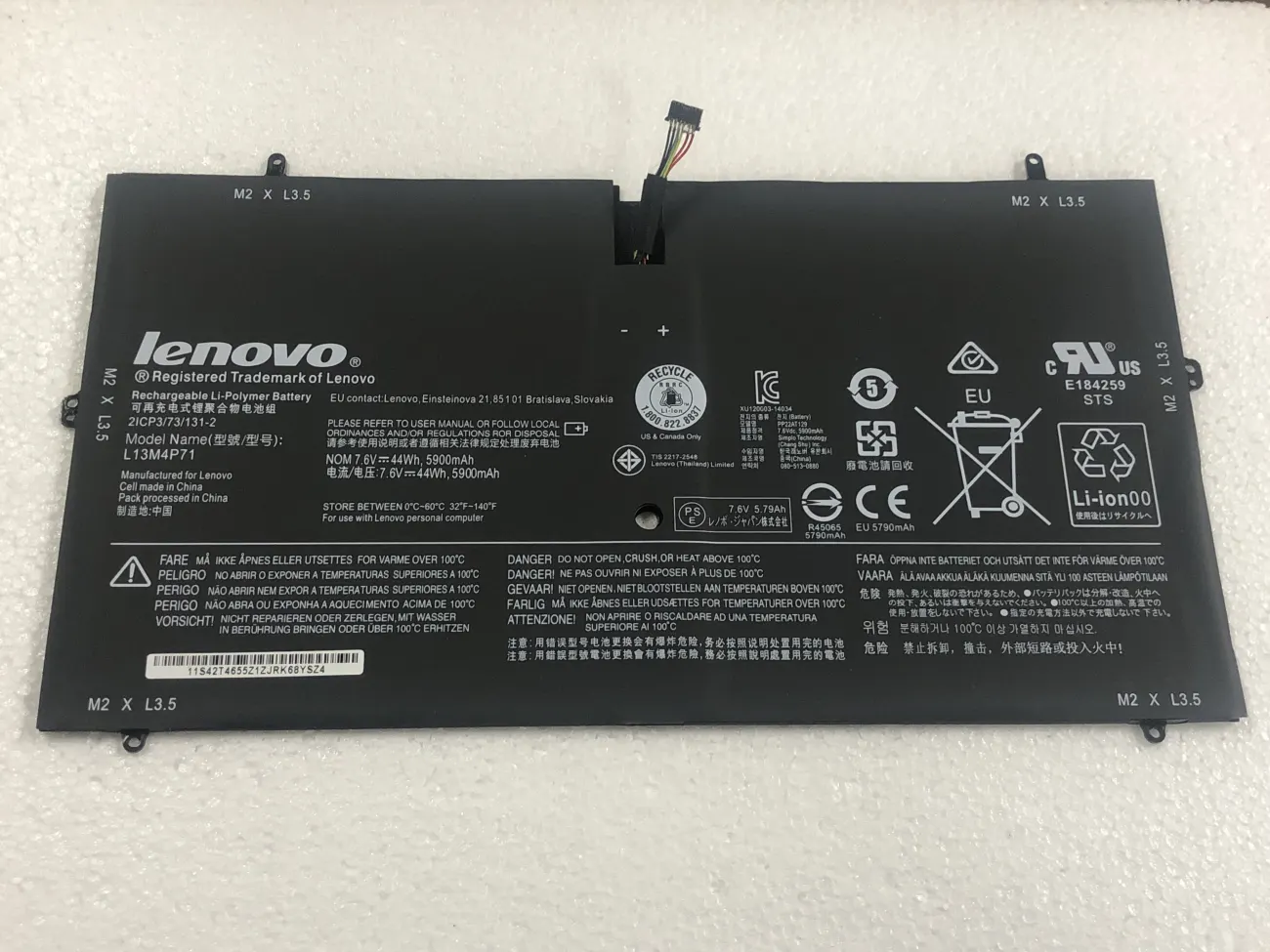PIN LENOVO YOGA 3 PRO 1370 L13M4P71 (ZIN) - 2 CELL - Lenovo Yoga 3 Pro 1370 Pro 5Y71 80HE, L13M4P71 L14S4P71 mặt trước