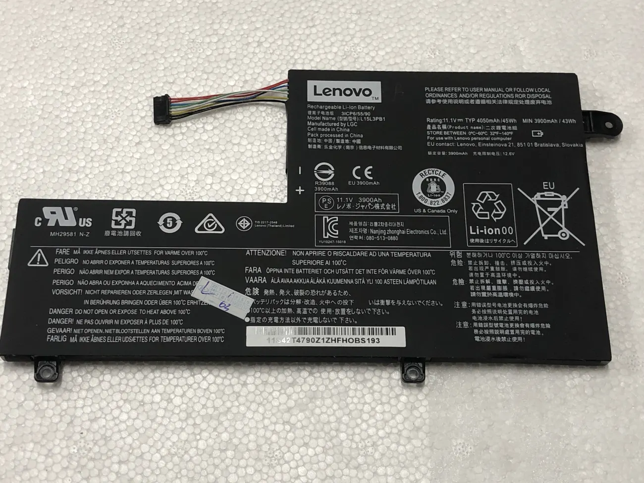 Pin Lenovo L15L3PB0 L14M3P21 cáp sang trái mặt trước