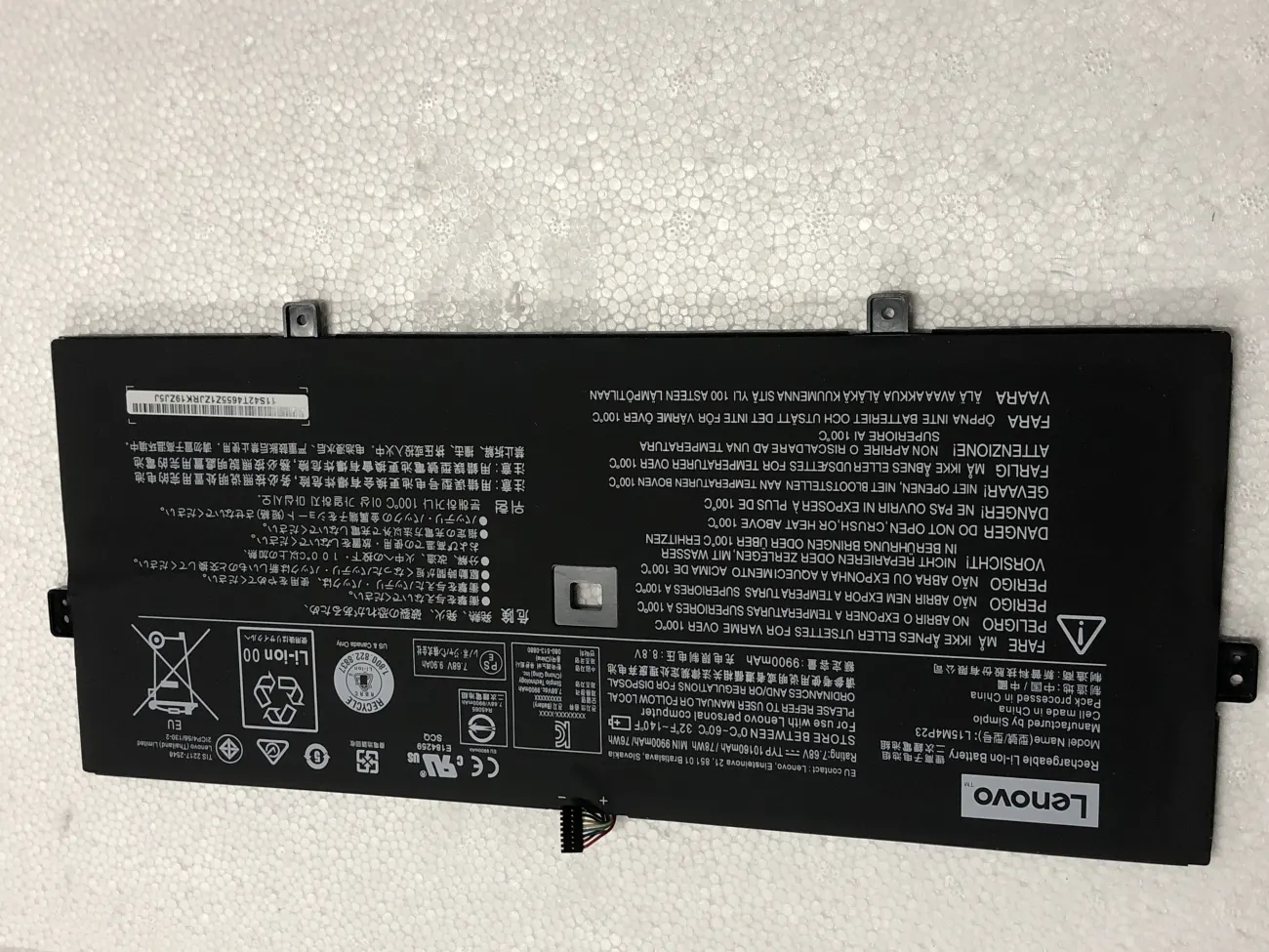 PIN LENOVO YOGA 910-13IKB L15M4P23 (ZIN) - 4 CELL - Lenovo Yoga 910-13IKB, L15M4P23 L15C4P21 L15C4P22 L15M4P21 mặt trước
