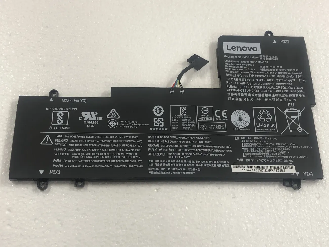 Pin Lenovo Ideapad Yoga 710-14IKB 710-14ISSK 710-15IBK US( L15M4PC2) mặt trước