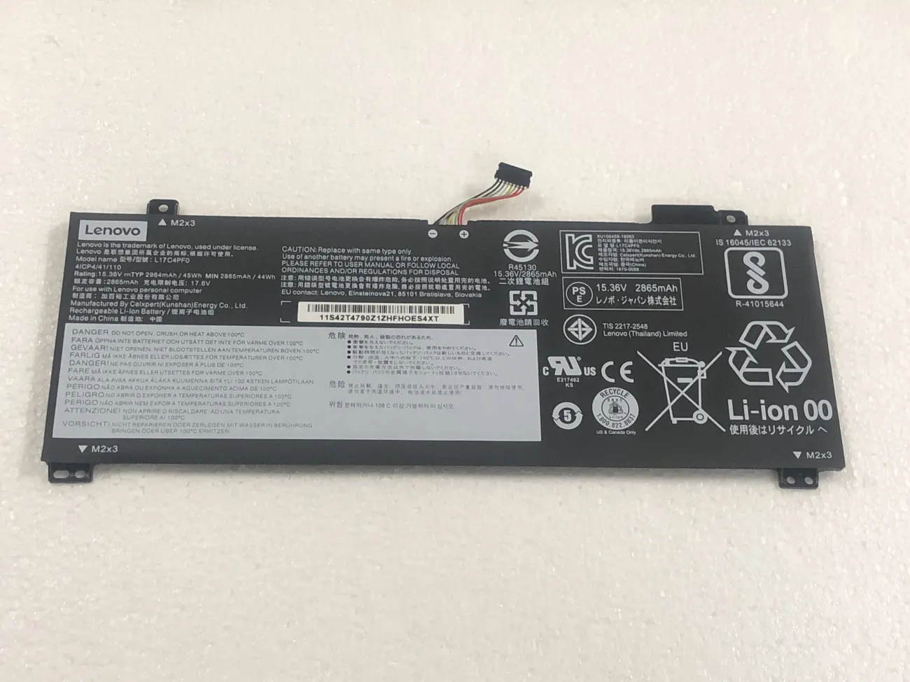 PIN LENOVO S530-13IML L17C4PF0 (ZIN) - 4 CELL - Lenovo IdeaPad S530-13IWL, S530-13IML, L17C4PF0 L17M4PF0 mặt trước