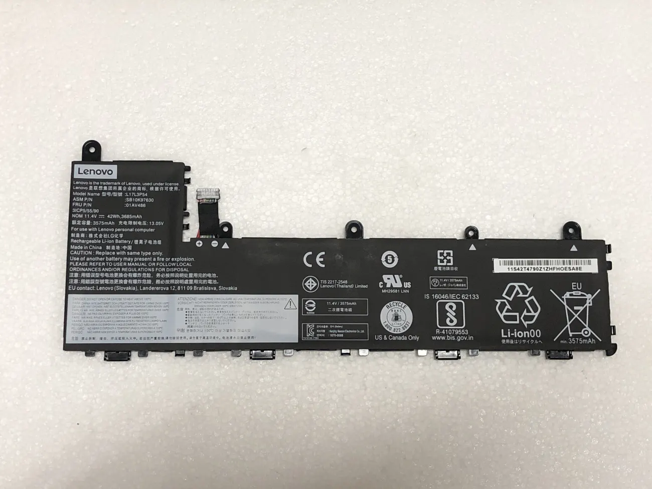 PIN LENOVO YOGA 11E GEN 5 L17M3P56 (ZIN) - 3 CELL - Lenovo Thinkpad Yoga 11e 11e-20L, 11e-20LM, 11e-20LN, 11e-20LQ, Lenovo Thinkpad Yoga 11e Gen 5 Series, L17L3P54 L17M3P56 L17L3P56 mặt trước