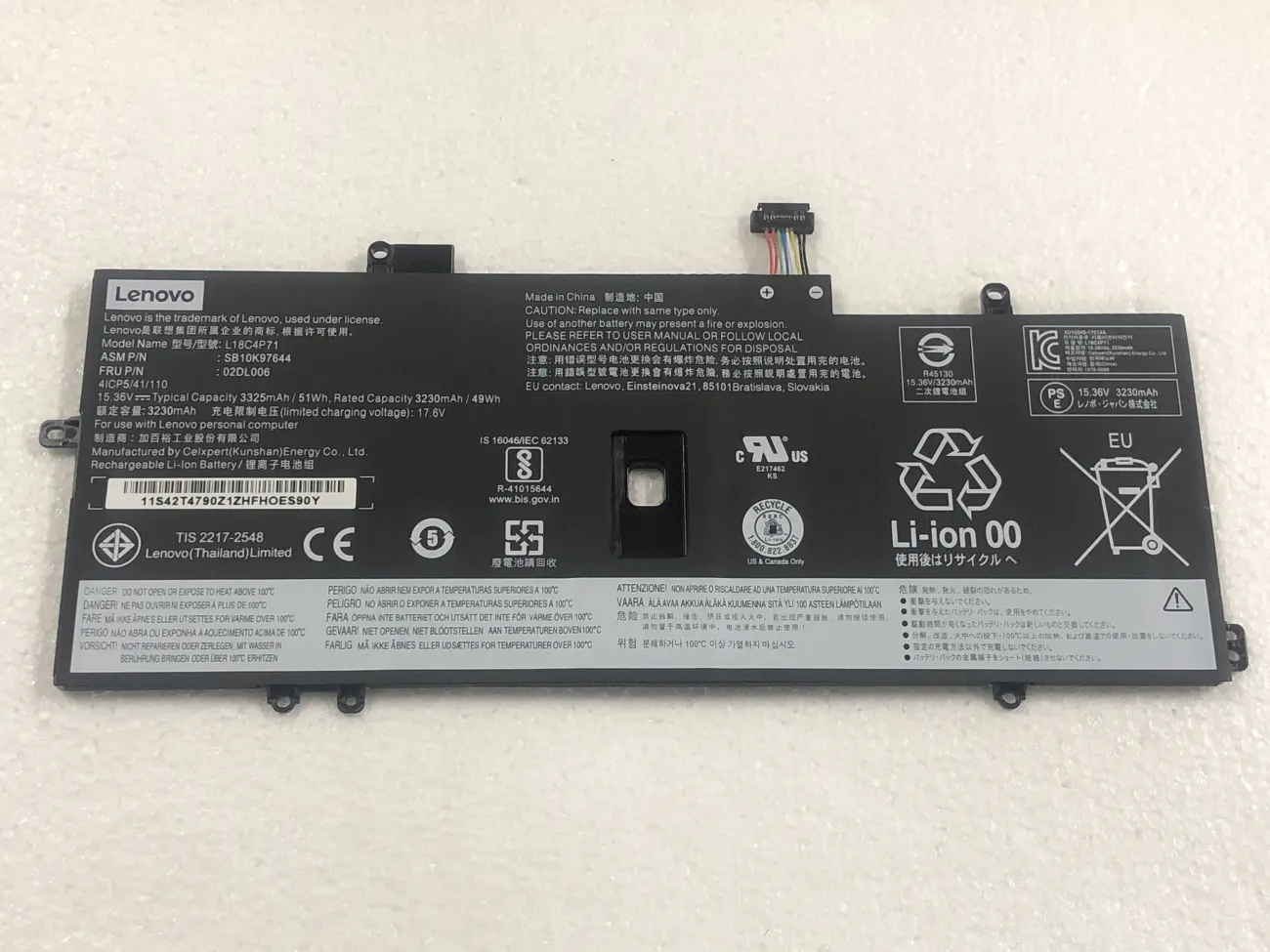 Pin LENOVO L18C4P71 L18L4P71 ZIN mặt trước
