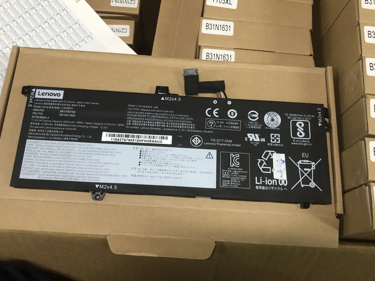Pin LENOVO X13 X390 L18C6PD1 L18D6PD1 L18M6PD1 mặt trước