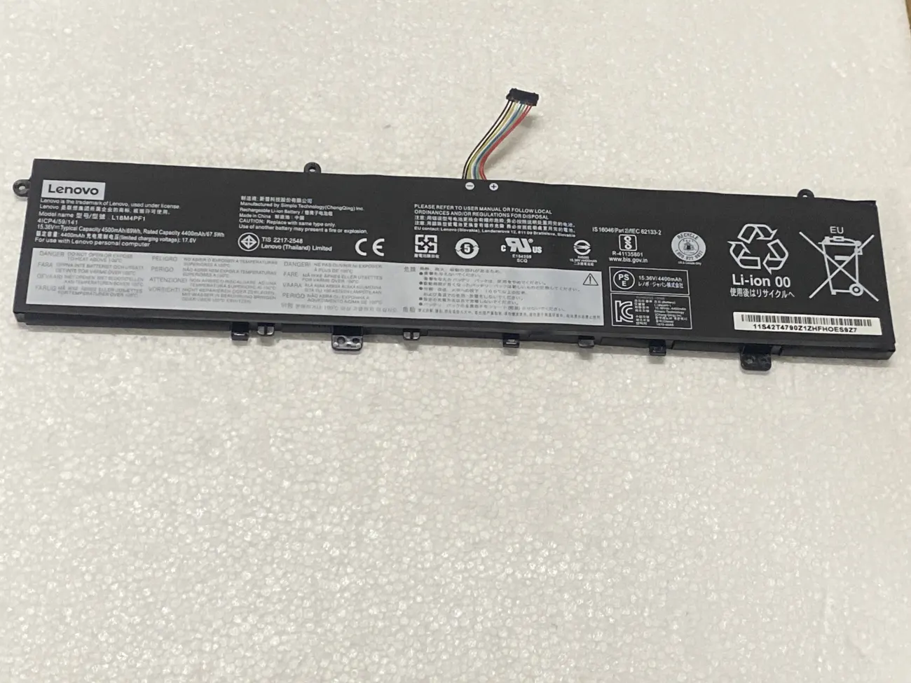 PIN LENOVO IDEAPAD S740-15IRH L18M4PF1 (ZIN) - 4 CELL *CÁP DÀI* - Lenovo Yoga C940-15IRH (Type 81TE), Yoga 9-15IMH5 (Type 82DE), L18M4PF1 mặt trước