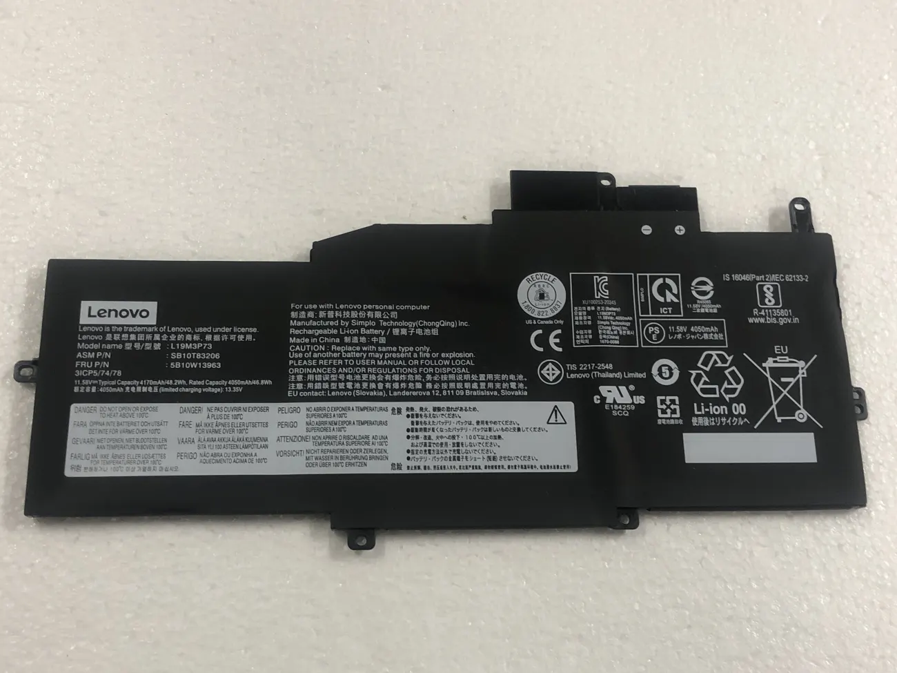 PIN LENOVO THINKPAD X1 NANO GEN 1 L19M3P72 (ZIN) - 3 CELL - Lenovo Thinkpad X1 Nano Gen 1 (20UQ 20UN), L19M3P72 L19M3P73 L19C3P71 5B10W13962 5B10W13963 SB10T83205 SB10T83206 5B10W13964 SB10T83207 mặt trước