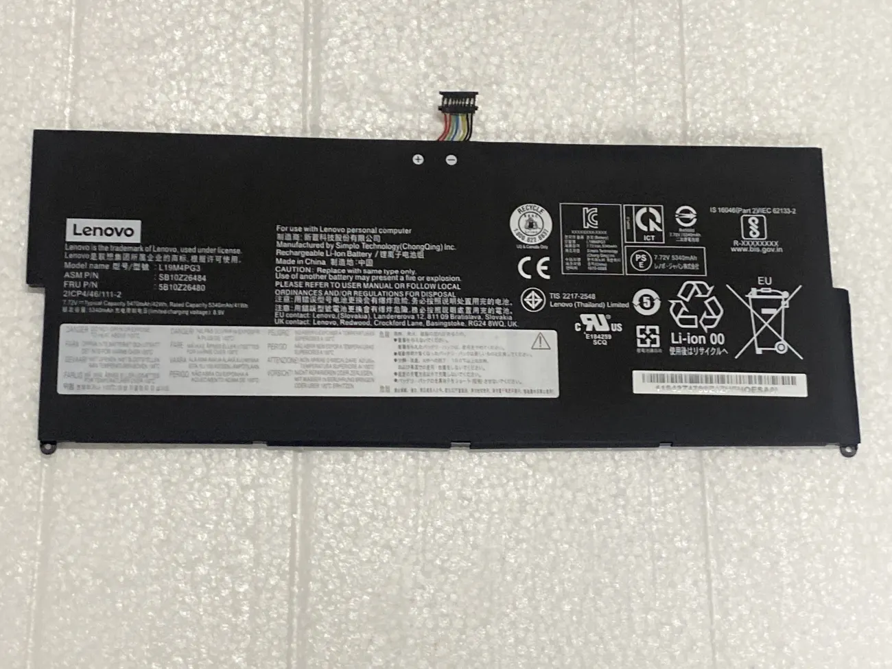 PIN LENOVO THINKPAD X12 DETACHABLE L19M4PG3 (ZIN) mặt trước