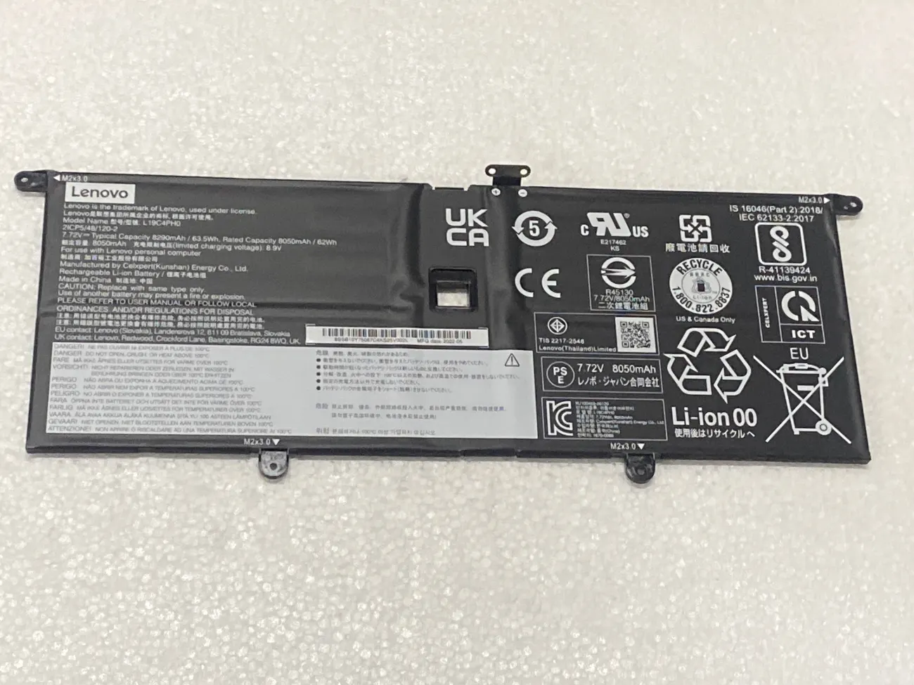 PIN LENOVO YOGA SLIM 9 14ITL05 L19M4PH0 (ZIN) - 4 CELL - Lenovo Ideapad Yoga Slim 9 14ITL05, Ideapad Yoga Slim 9 14ITL5, Yoga Slim 9-14ITL05, Yoga Slim 9-14ITL5 (82D1 82D2) Series, Yoga Pro 14s (2021), L19M4PH0 L19C4PH0 5B10Y75089 SB10Y75087 mặt trước
