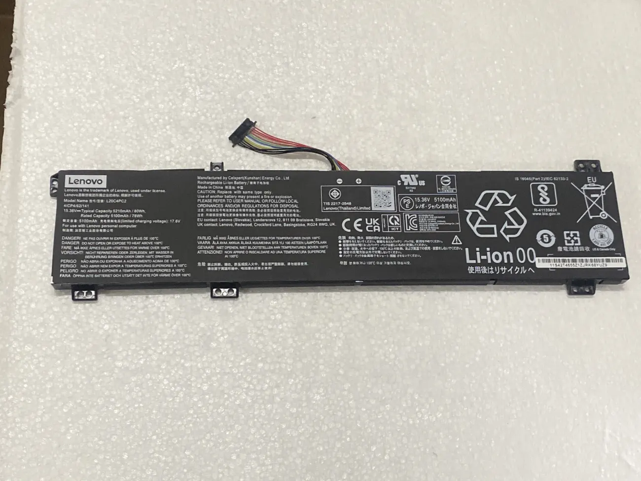 PIN LENOVO LEGION 5 17ACH6 L20C4PC2 (ZIN) - 4 CELL - Lenovo Legion 5 17ACH6, Lenovo Legion 5 17ITH6, L20C4PC2 L20M4PC2 5B11B53885 5B11B53889 mặt trước