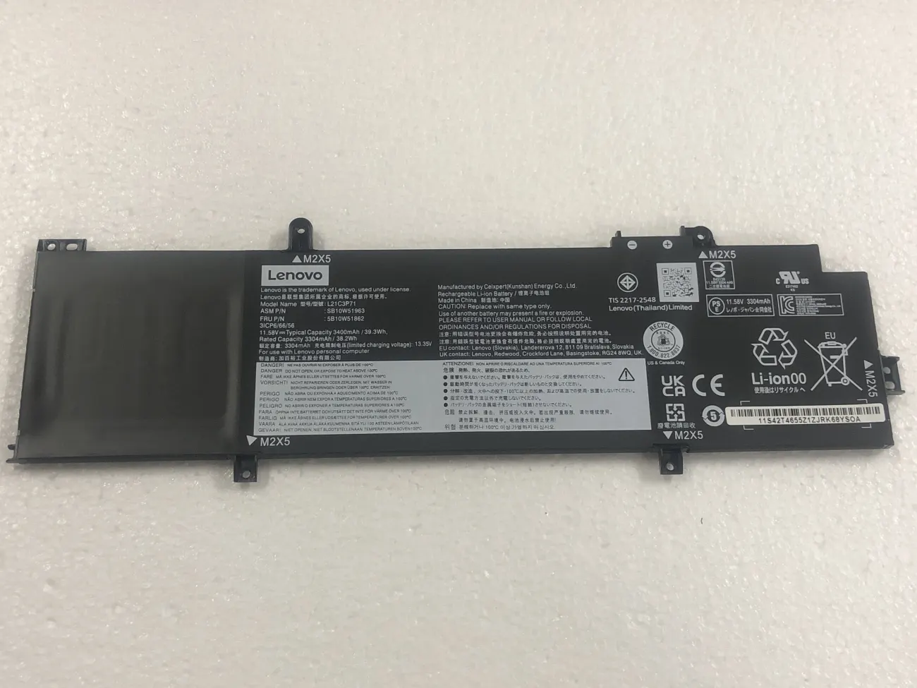 PIN LENOVO THINKPAD T14/P14S GEN 3 4 39.3WH L21C3P71 (TYPE A) (ZIN) - 3 CELL *KÉN WH* - Lenovo ThinkPad T14 Gen 3, ThinkPad P14s Gen 3, ThinkPad T14 Gen 4, Thinkpad P14s Gen 4, L21L3P71 L21M3P71 L21C3P71 mặt trước