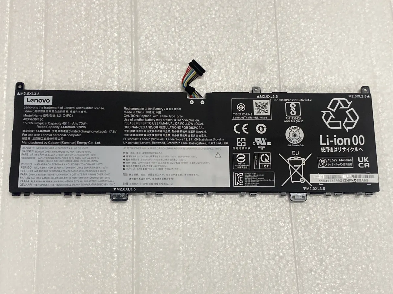 PIN LENOVO YOGA SLIM 7 PRO X 14IAH7 L21C4PC4 (ZIN) - 4 CELL - Lenovo Slim 7 ProX 14IAH7, ProX 14ARH7 (2022), Yoga Slim 7 ProX 14IAH7, ProX 14ARH7 (2022), L21M4PC7 L21C4PC4 mặt trước