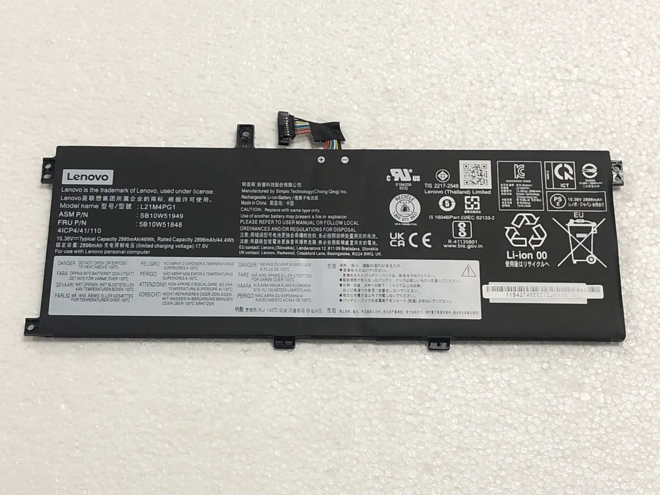 PIN LENOVO THINKPAD L13 GEN 3 4 L21C4PG1 (ZIN) - 4 CELL - Lenovo ThinkPad L13 Gen 3, ThinkPad L13 Gen 4, ThinkPad L13 Yoga Gen 3, ThinkPad L13 Yoga Gen 4 Series, L21C4PG1 L21D4PG1 L21L4PG1 L21M4PG1 mặt trước