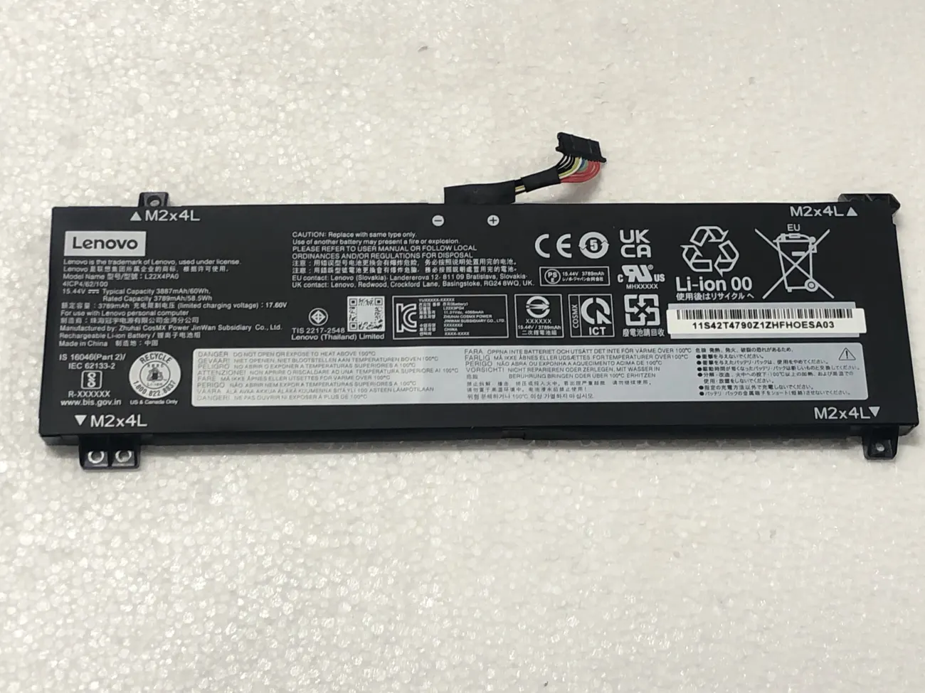 PIN LENOVO LEGION SLIM 5 16APH8 L22B4PA0 (TYPE A) (ZIN) - 4 CELL - Lenovo Legion Slim 5 16APH8, Lenovo Legion Slim 5 16IRH8, L22M4PA0, L22B4PA0, L22L4PA0, L22D4PA0, L22M4PC2, L22B4PC2, L22C4PC2 mặt trước