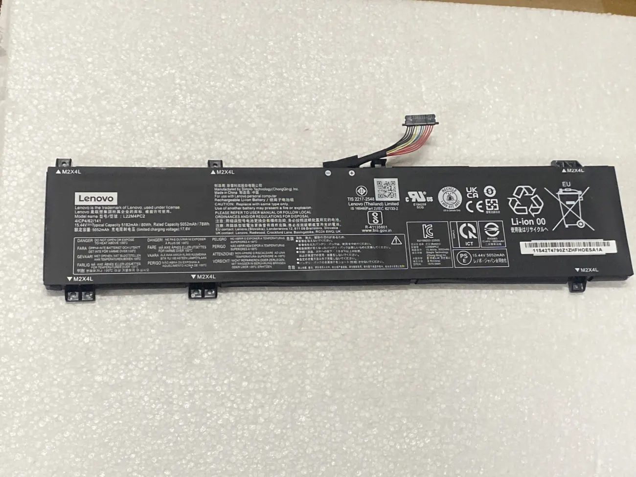 PIN LENOVO LEGION SLIM 5 16APH8 L22C4PC2 (TYPE B) (ZIN) - 4 CELL - Lenovo Legion Slim 5 16APH8, Lenovo Legion Slim 5 16IRH8, L22M4PA0, L22B4PA0, L22L4PA0, L22D4PA0, L22M4PC2, L22B4PC2, L22C4PC2 mặt trước