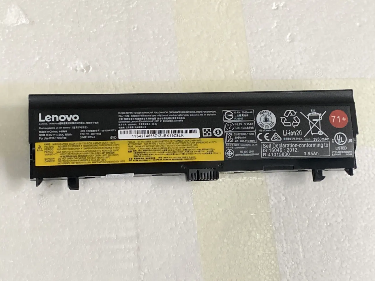 Pin LENOVO L560 00NY486 (ZIN) - 6 CELL - Thinkpad L560 L570 mặt trước