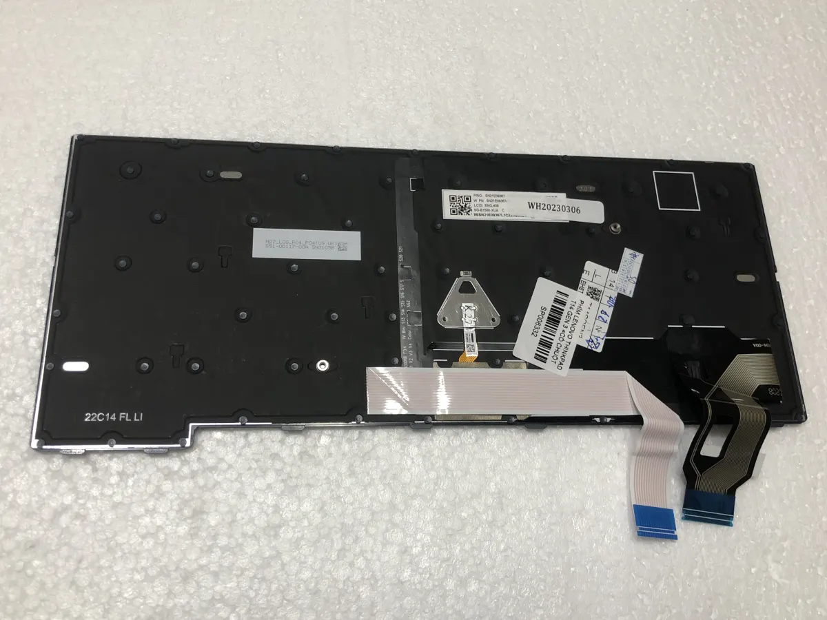 Bàn phím LENOVO T14S GEN 3 =CÓ CHUỘT GIỮA= (CÓ ĐÈN,) *PHÍM ÂM/HÀN VỎ C* =>Lenovo Thinkpad T14s Gen 3, Type: 21BR 21BS (Dòng T14s là phím âm, không khung) mặt sau
