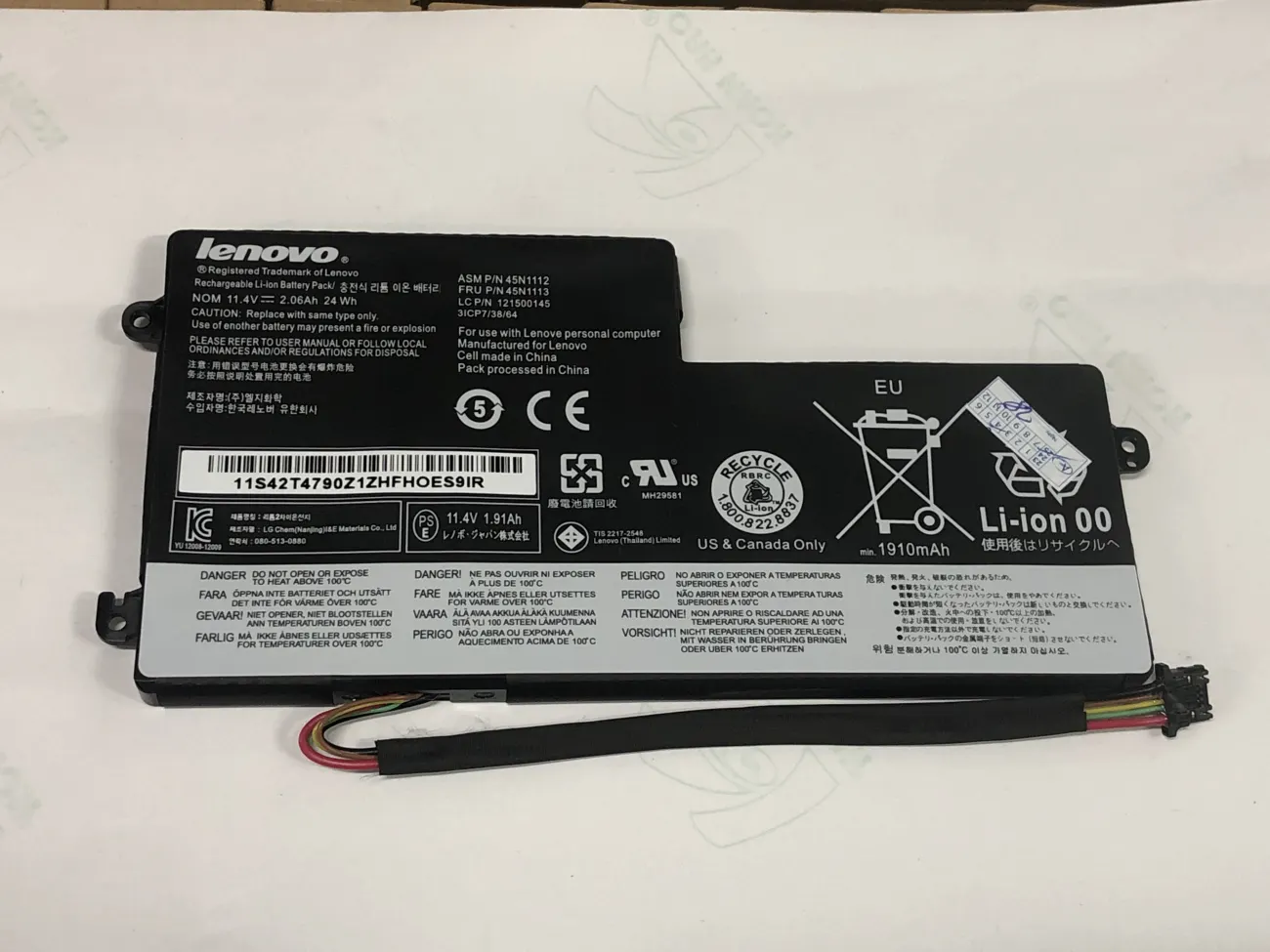 Pin LENOVO T440S CẮM Trong  ZIN mặt trước