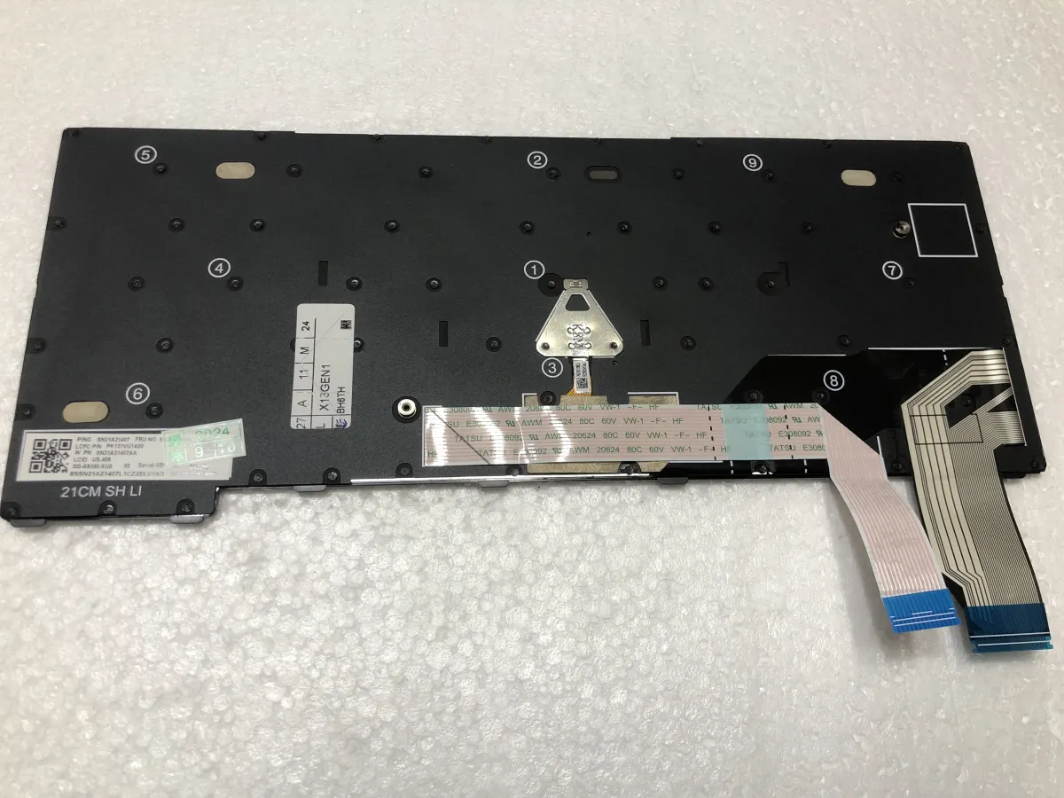 Bàn phím Lenovo Thinkpad X13 gen 1 L13 Gen 2 Gen 3 L13 Yoga Gen 2 Backlit mặt sau