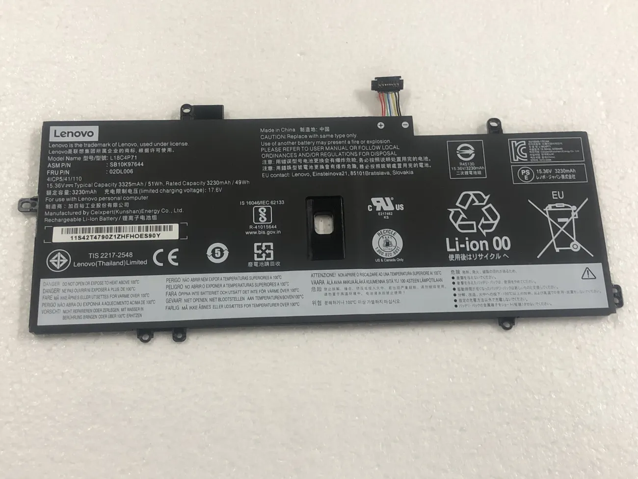Pin Lenovo X1 Carbon gen 7 8 (Core I thế hệ 10 11) L18L4P71 L18M4P72 L18C4P71 mặt trước