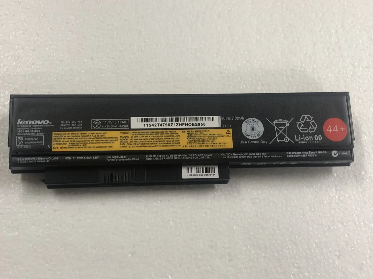 PIN LENOVO X230 ZIN 44+ mặt trước