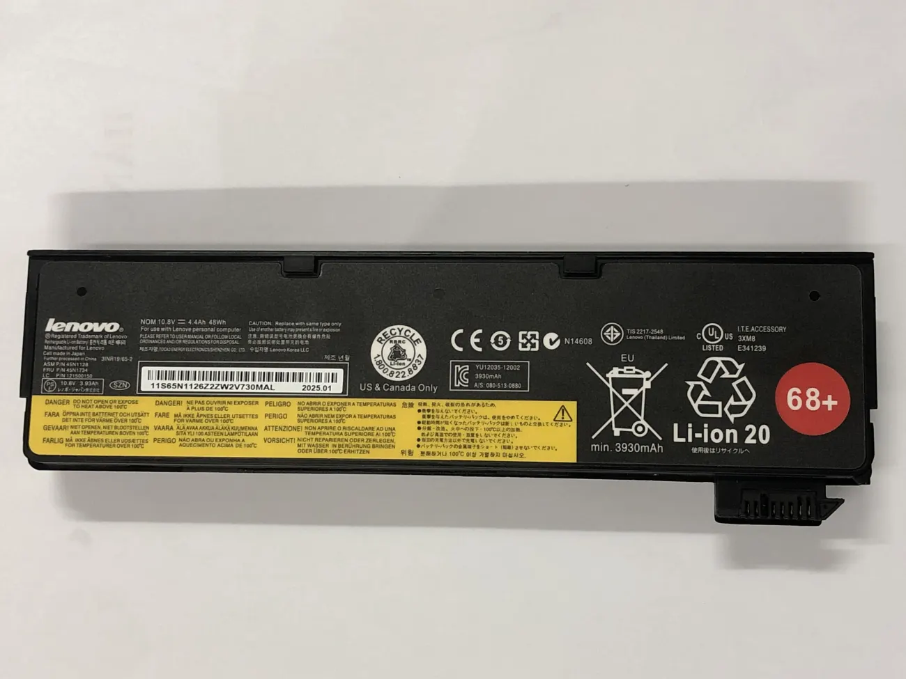 Pin Lenovo X240Z6CE mặt trước
