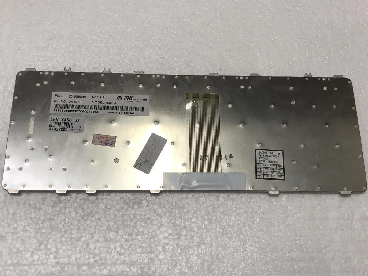 Bàn phím LENOVO Y450 TRẮNG =>Ideapad V460 Y450 B460 Y460 Y450A Y450G Y550 Y560(Trắng) mặt sau