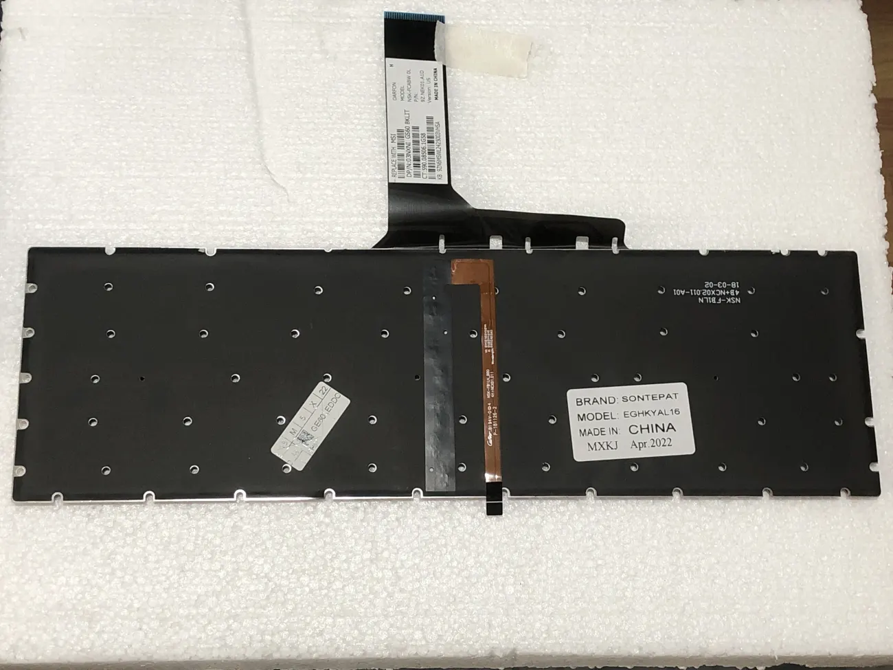 Bàn phím MSI GE60/GT780 (CÓ ĐÈN, ) =>MSI GE60 GE70 GT60 GT70 GX60 GX70 CR70 CX70, GT780 GT780DX GT783, MS-16, MS-1762 mặt sau