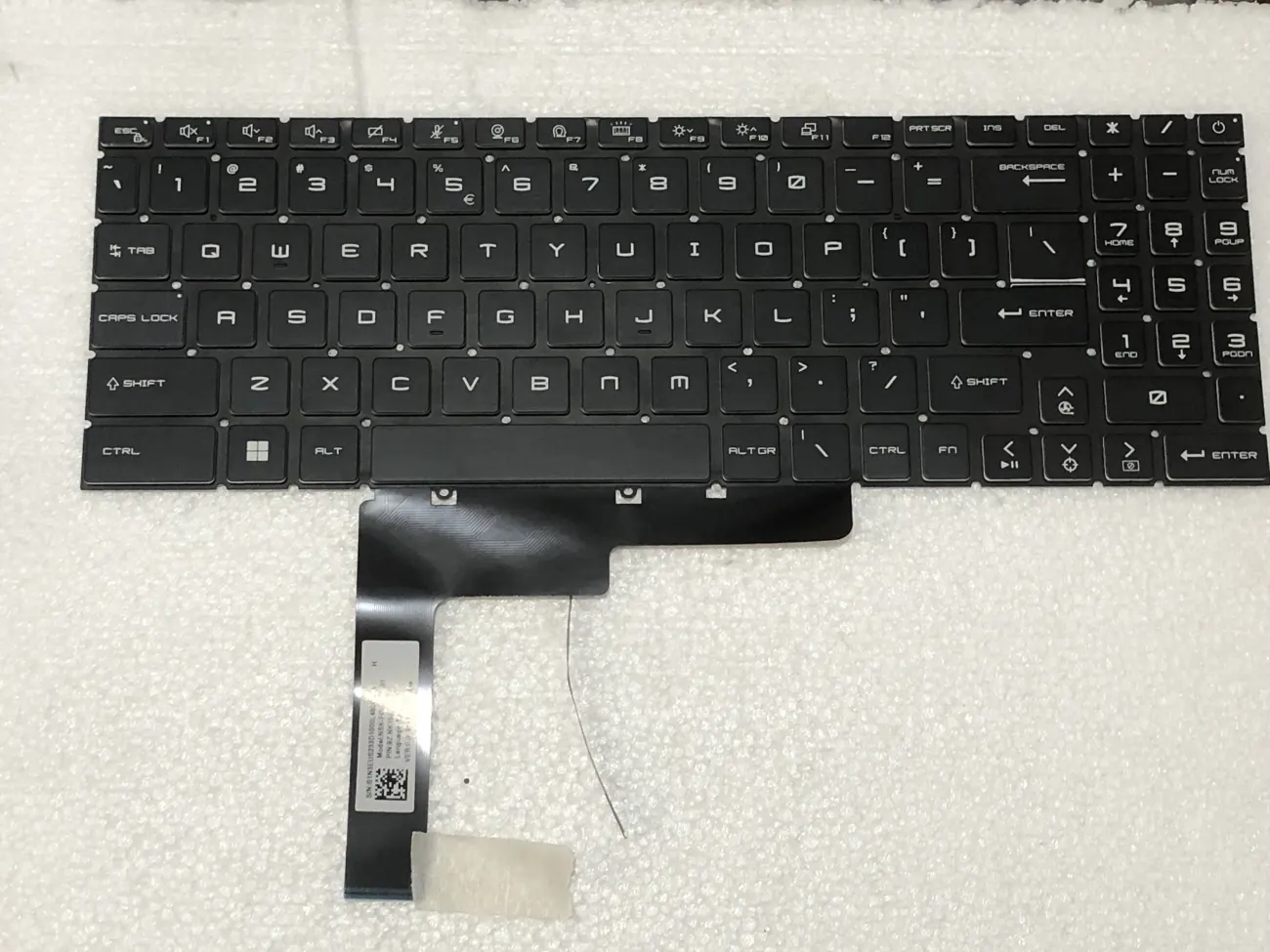 Bàn phím MSI GL66 (LED THƯỜNG, ) *CÁP LED DẸP* =>MSI Gaming GF66 GF76, Pulse GL66 GL76, Bravo 15 B5DD A4DC, MS-158P, MS-1581, MS-1582, MS-17L1, 17H3 mặt trước