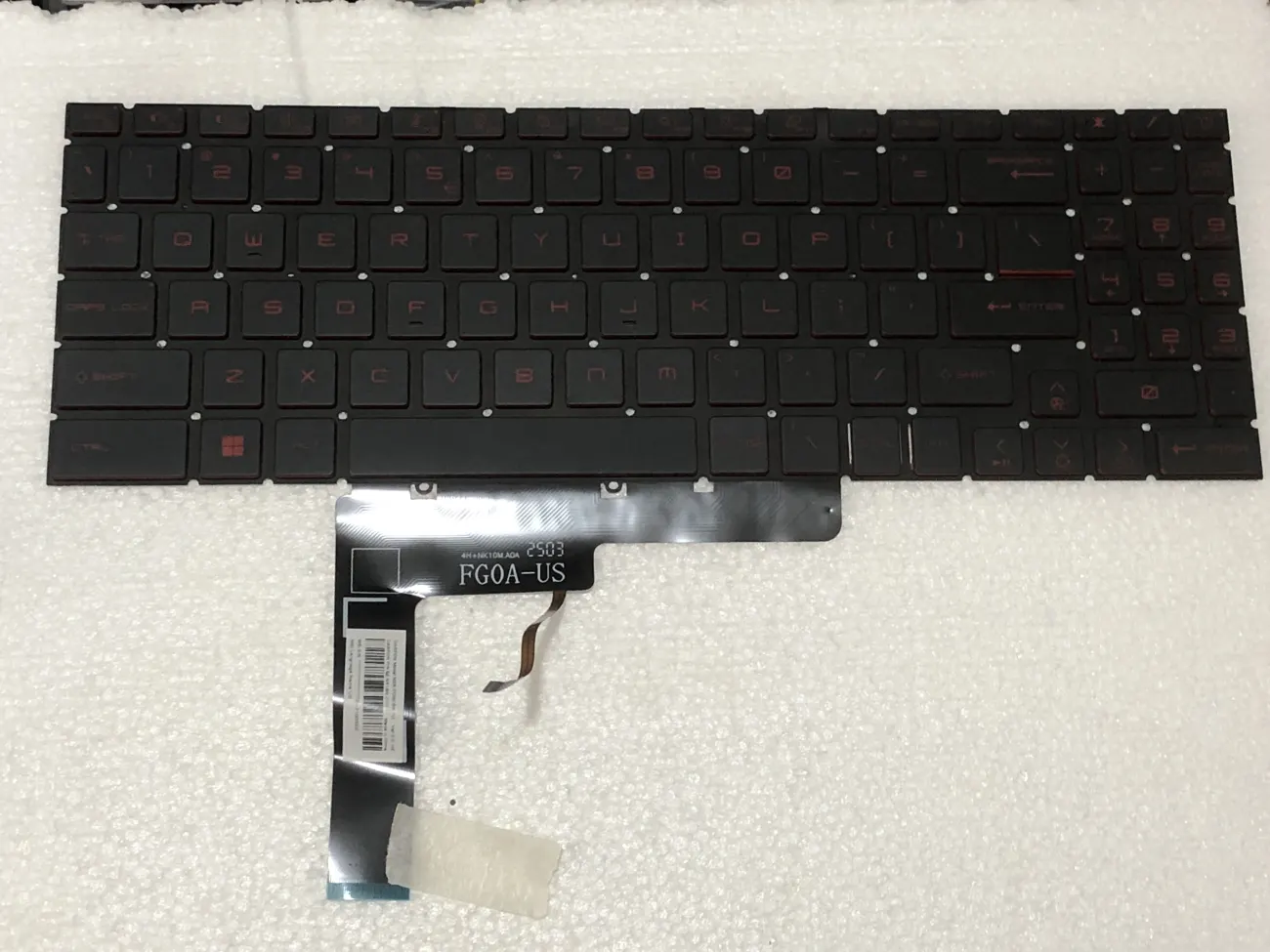 Bàn phím MSI GL66 (LED ĐỎ ) *CÁP LED DẸP* =>MSI Gaming GF66 GF76, Pulse GL66 GL76, Bravo 15 B5DD A4DC, MS-158P, MS-1581, MS-1582, MS-17L1, 17H3 mặt trước