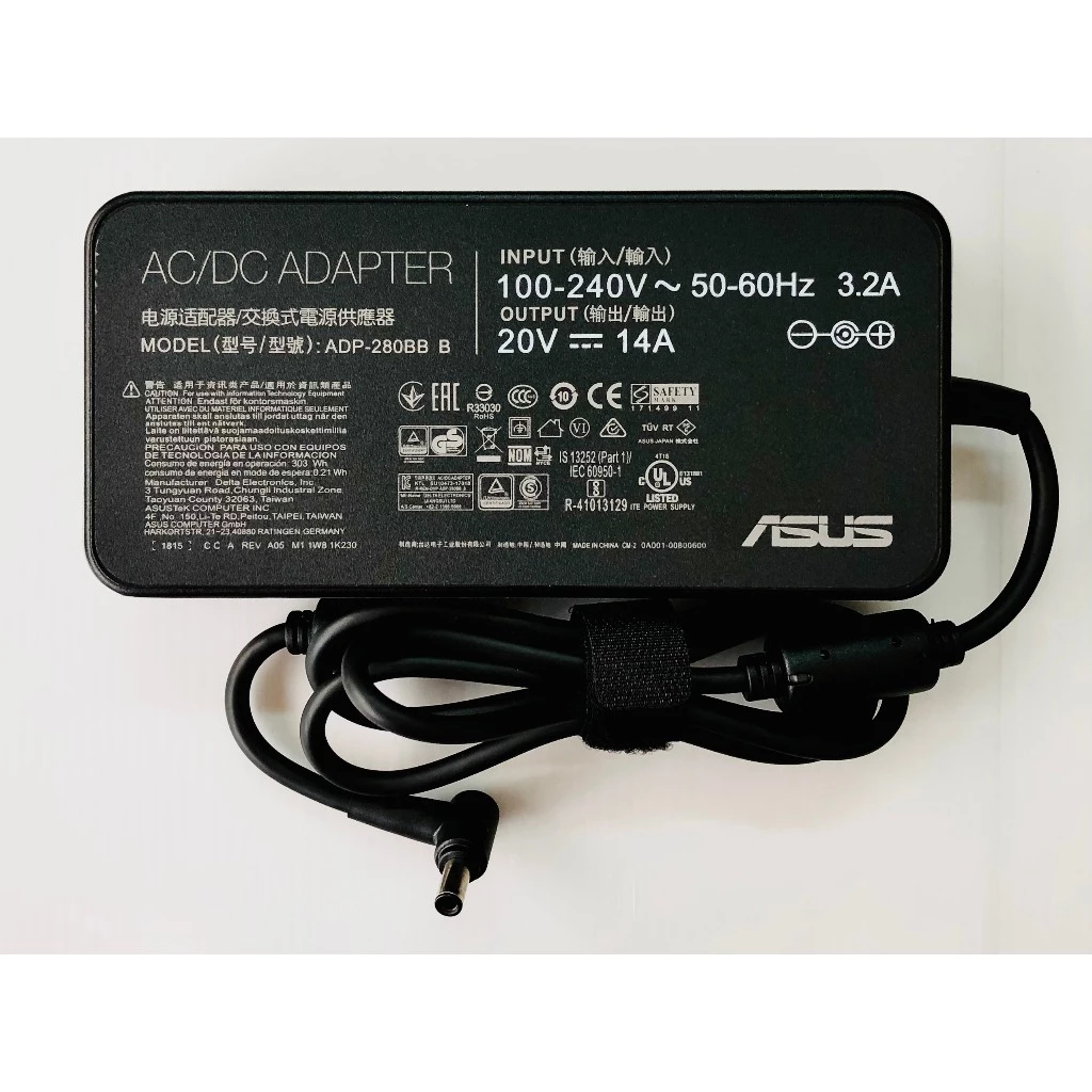 Sạc Asus 20v-14A 280w chân kim lớn 6.0x3.7mm mặt trước
