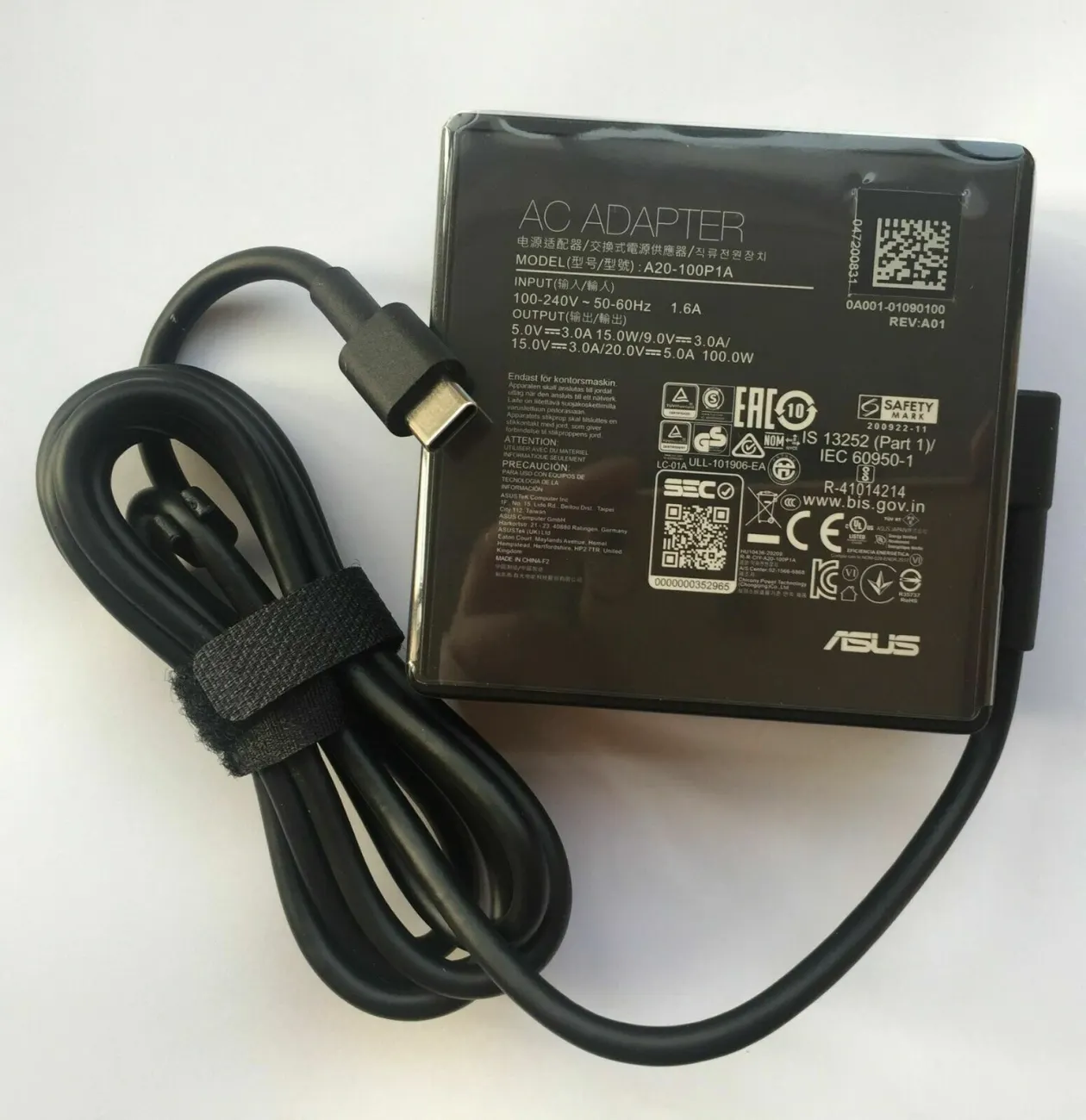 Sạc Asus 20v-5A 100W type C mặt trước