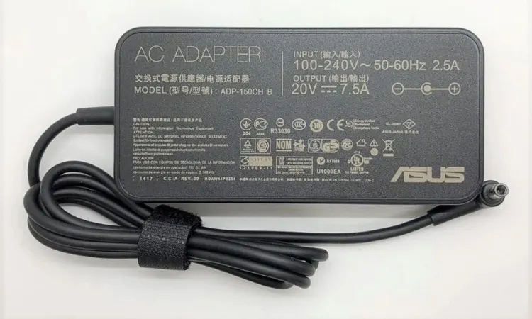 Sạc ASUS 20v-7.5A 150W CHÂN KIM To 6.0x3.7mm mặt sau