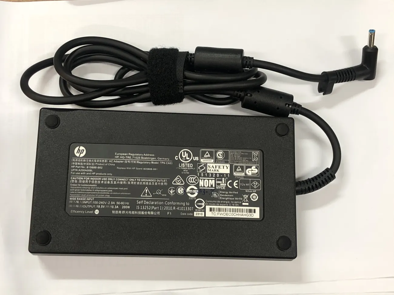 Sạc HP 19.5v-10.3A 200W chân kim nhỏ ZIN mặt trước