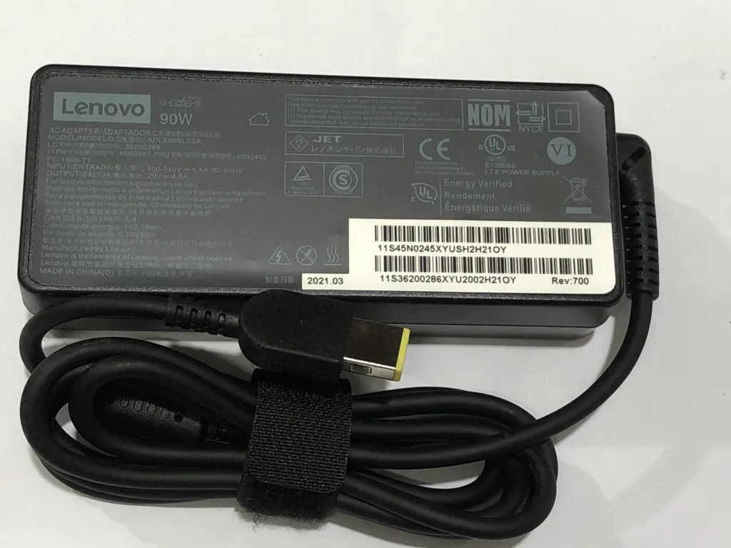Sạc lenovo 20v-4.5A 90W chân USB vàng Zin mặt trước