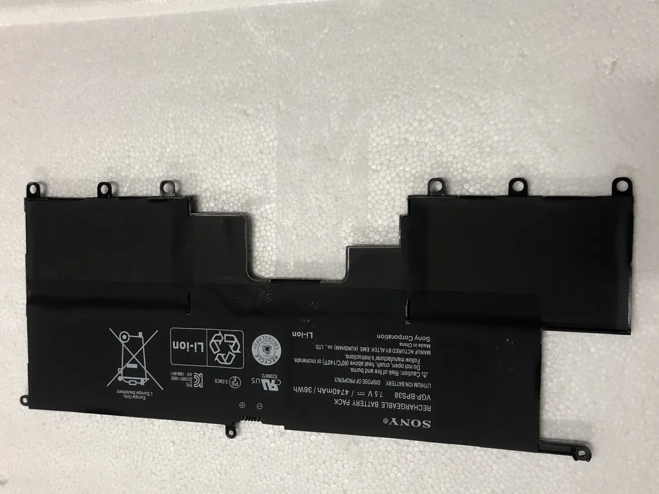 Pin Sony Pro13 Pro11 vgp-bps38 ZIN mặt trước