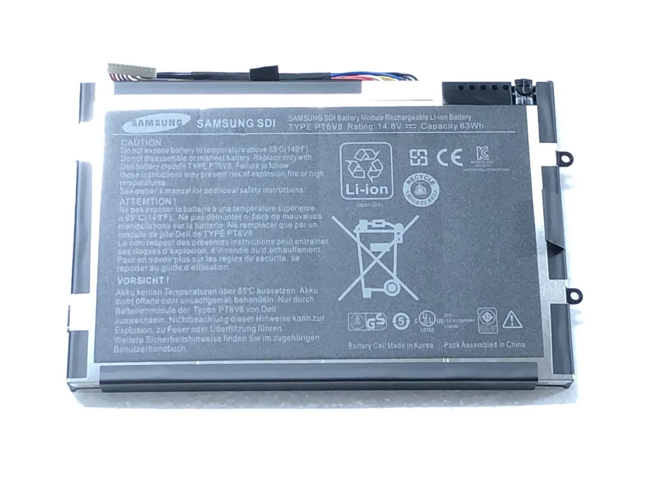 Pin SAMSUNG PT6V8 ZIN mặt trước