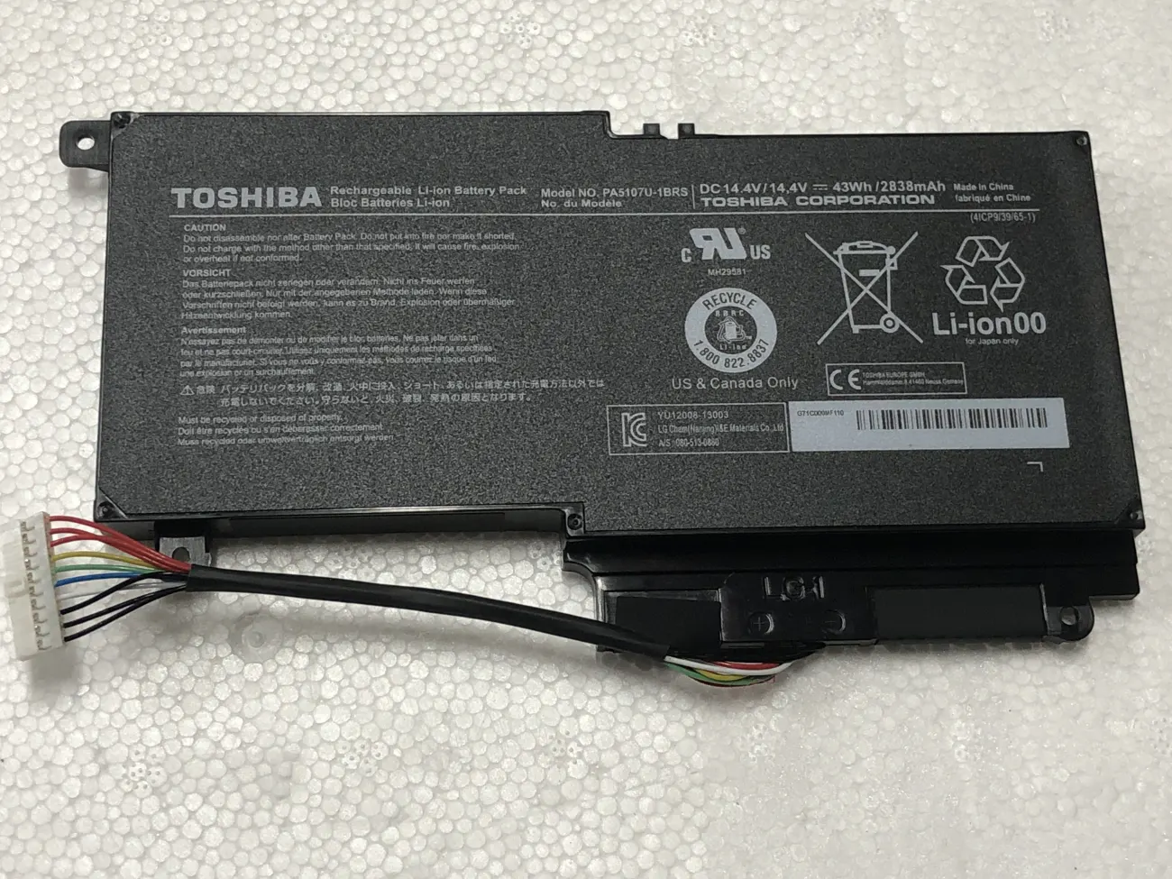 Pin Toshiba 5107Z4CE mặt trước