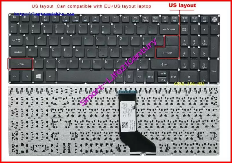 Bàn phím dùng cho laptop Acer Aspire E5-575