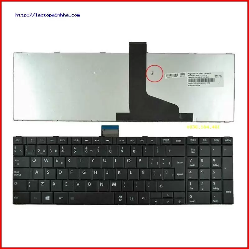 Bàn phím dùng cho laptop Toshiba Satellite C850D