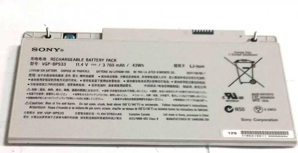 Pin laptop Sony VGP-BPS33