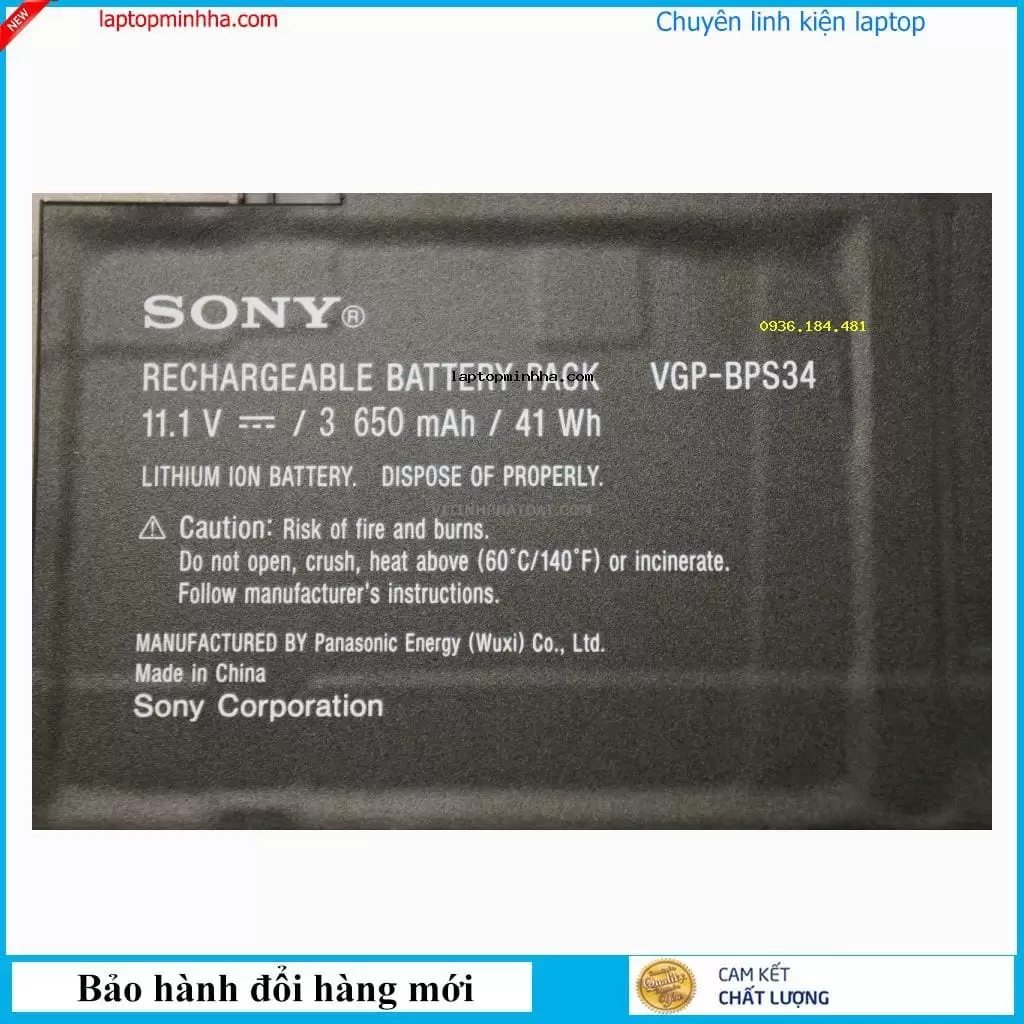 Pin laptop Sony vgp-bpl34