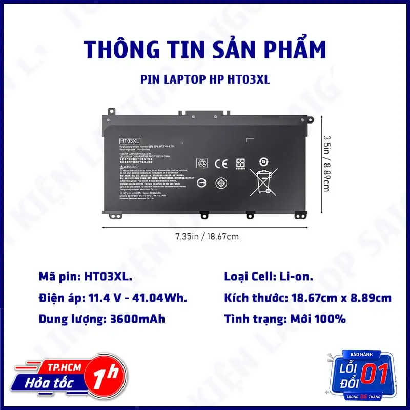  ảnh phóng to thứ   4 của   Pin HP Pavlion 15-EF0000